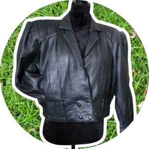 Vintage Cropped Leather Jacket